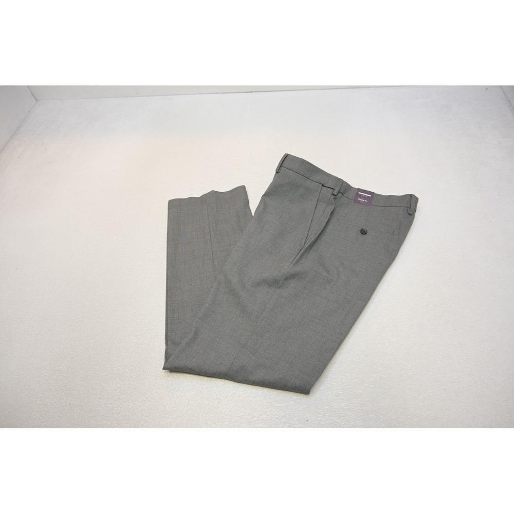 Johnston‎ & Murphy Dress Pants Mens 33x32 Gray Regular Fit Flat Front New